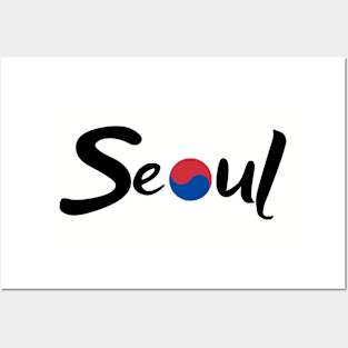 Seoul with Korean Flag Posters and Art